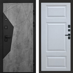 Входная дверь Termo-Door Авангард Бетон - Лион Белый софт