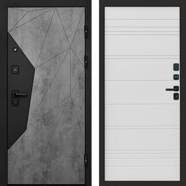 Входная дверь Termo-Door Авангард Бетон - Лучи White line