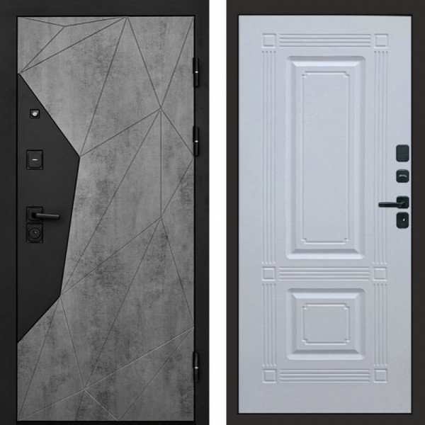 Входная дверь Termo-Door Авангард Бетон - Мадрид Белый софт