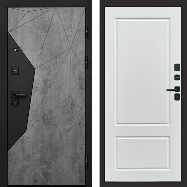 Входная дверь Termo-Door Авангард Бетон - Марсель Белый софт