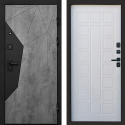Входная дверь Termo-Door Авангард Бетон - Престиж белое дерево
