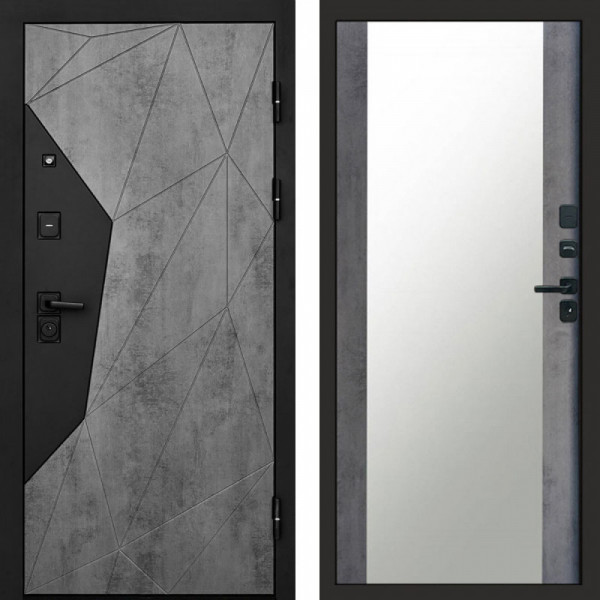 Входная дверь Termo-Door Авангард Бетон - Зеркало бетон темный