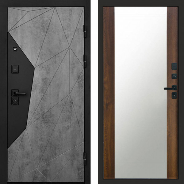 Входная дверь Termo-Door Авангард Бетон - Зеркало дуб