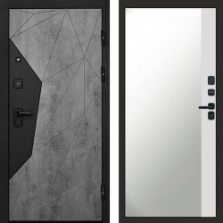 Входная дверь Termo-Door Авангард Бетон - Зеркало Фацет Белый софт
