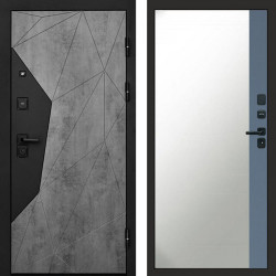 Входная дверь Termo-Door Авангард Бетон - Зеркало Фацет Grey софт