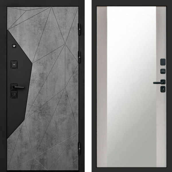 Входная дверь Termo-Door Авангард Бетон - Зеркало лиственница