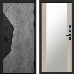 Входная дверь Termo-Door Авангард Бетон - Зеркало Слоновая кость