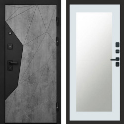 Входная дверь Termo-Door Авангард Бетон - Зеркало Триумф Белый софт