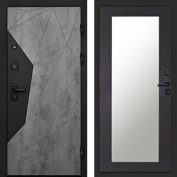 Входная дверь Termo-Door Авангард Бетон - Зеркало Триумф венге
