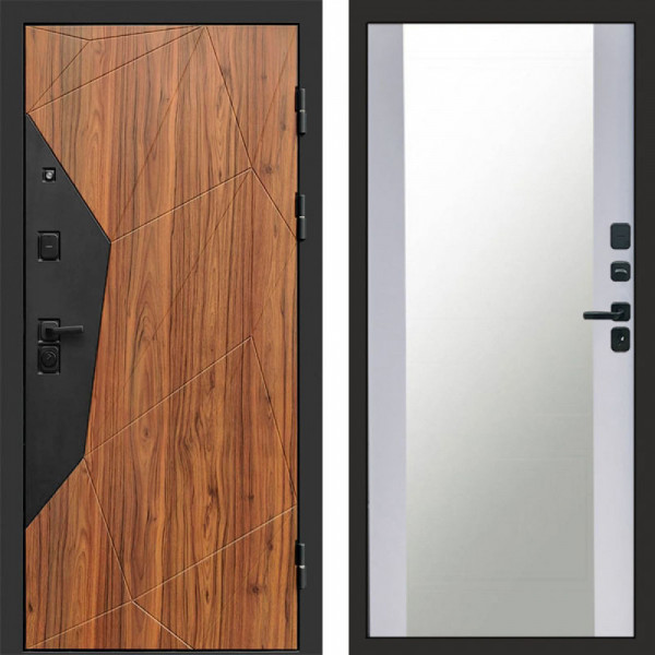 Входная дверь Termo-Door Авангард Дуб Каньон - Зеркало белый софт