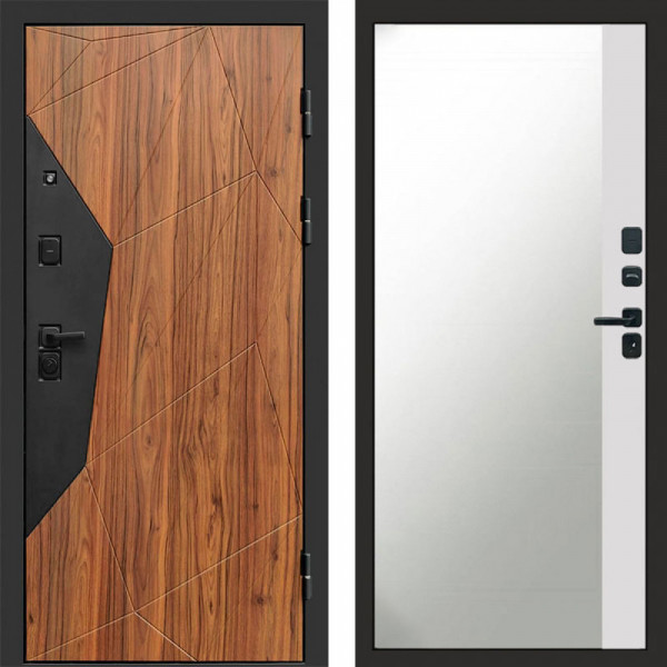 Входная дверь Termo-Door Авангард Дуб Каньон - Зеркало Фацет Белый софт