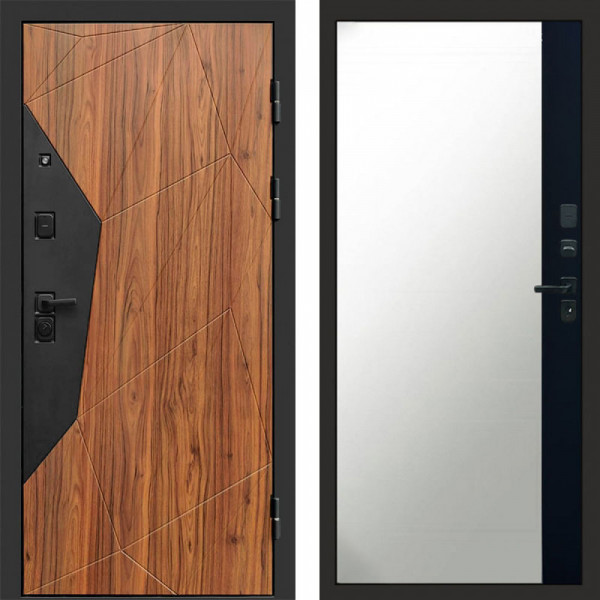 Входная дверь Termo-Door Авангард Дуб Каньон - Зеркало Фацет Черный кварц