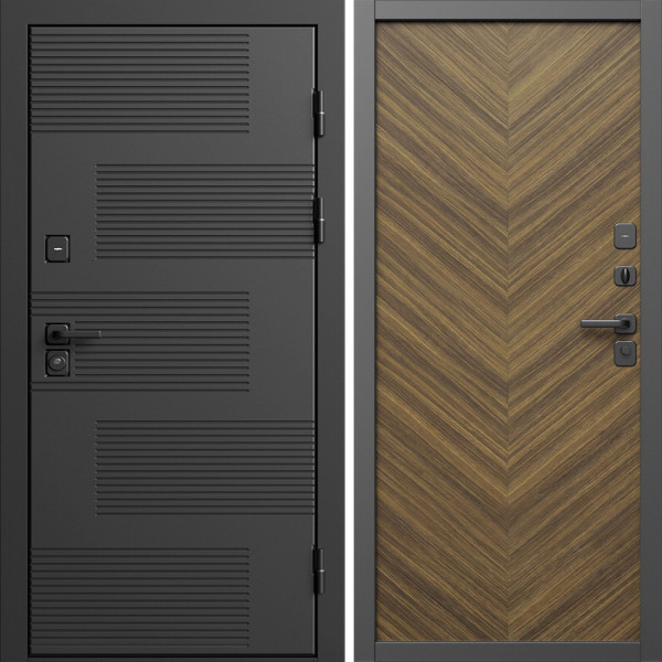Входная дверь Termo-Door Фаворит - Плаза Елочка Орех
