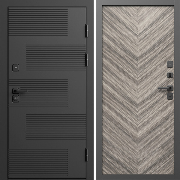 Входная дверь Termo-Door Фаворит - Плаза Елочка Серая