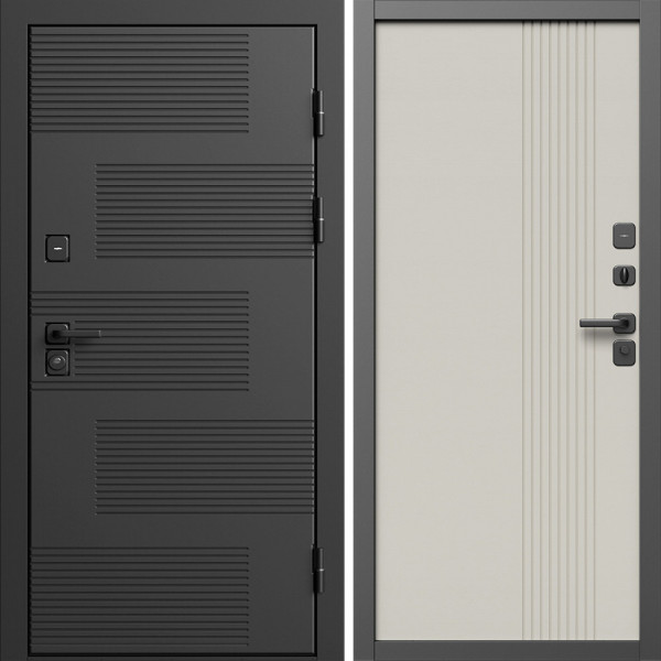Входная дверь Termo-Door Фаворит - Страйп Слоновая Кость