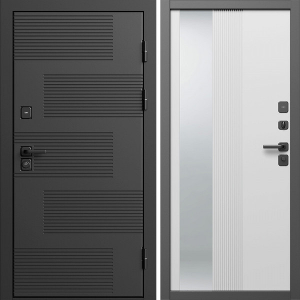 Входная дверь Termo-Door Фаворит - Зеркало Люмис Белый Софт