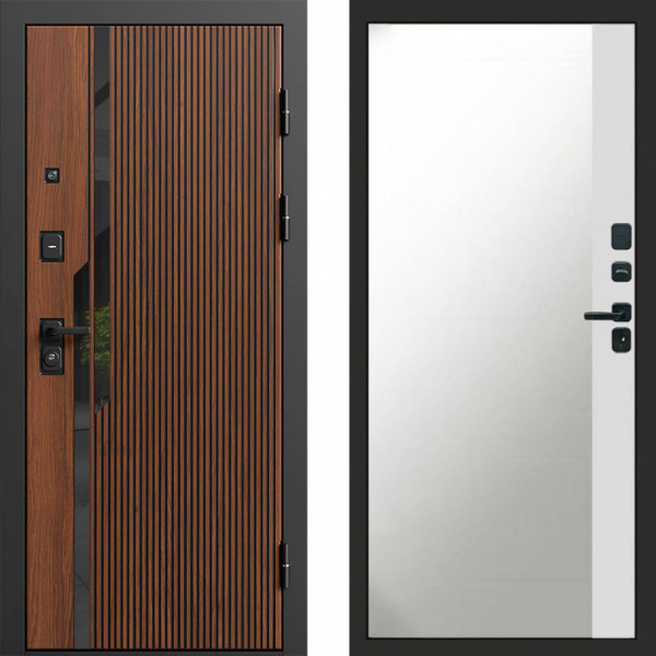 Входная дверь Termo-Door Флекс - Зеркало Фацет Белый софт