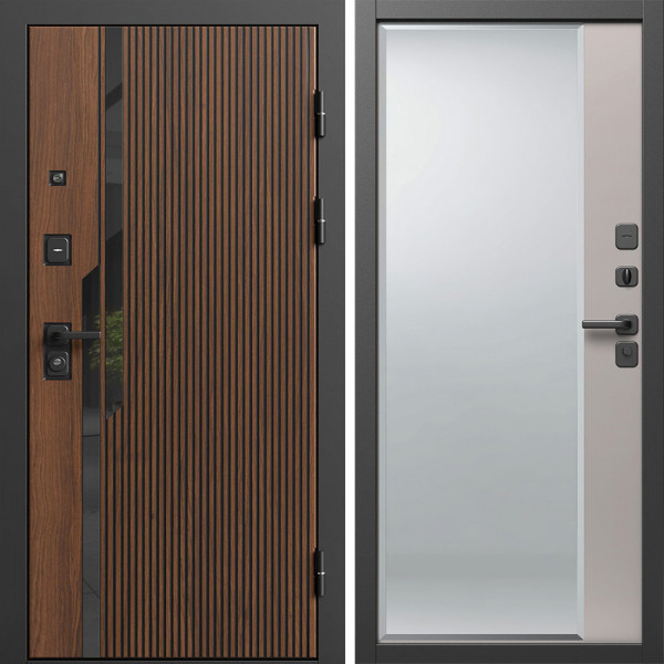 Входная дверь Termo-Door Флекс - Зеркало Фацет Капучино