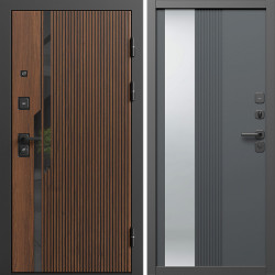 Входная дверь Termo-Door Флекс - Зеркало Люмис Грей Софт