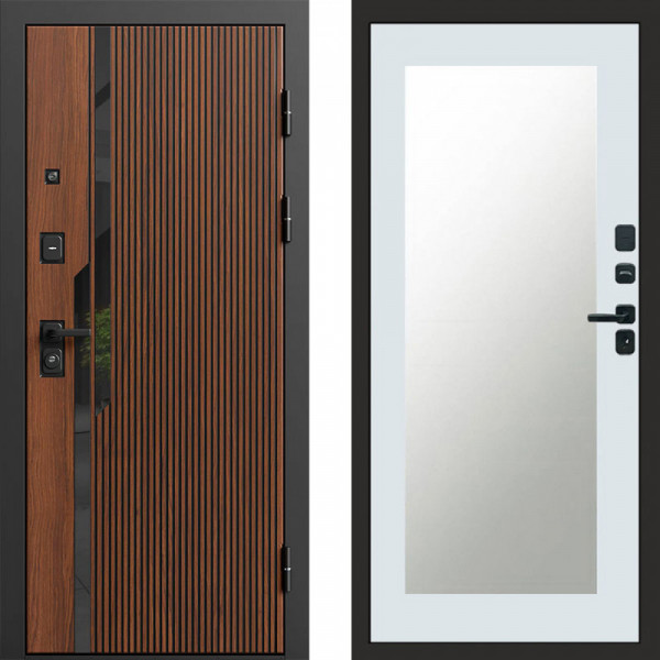 Входная дверь Termo-Door Флекс - Зеркало Триумф Белый софт