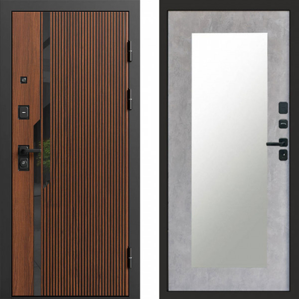 Входная дверь Termo-Door Флекс - Зеркало Триумф бетон светлый