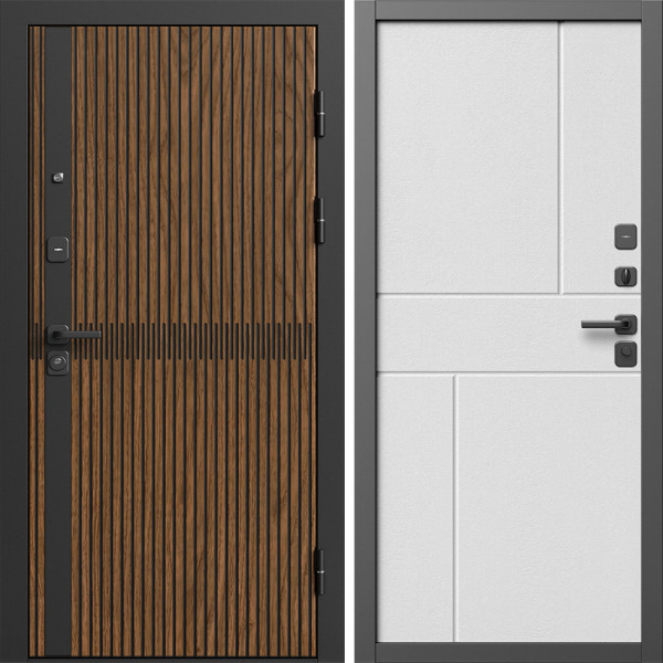 Входная дверь Termo-Door Граунд Дуб - Горизонт белый