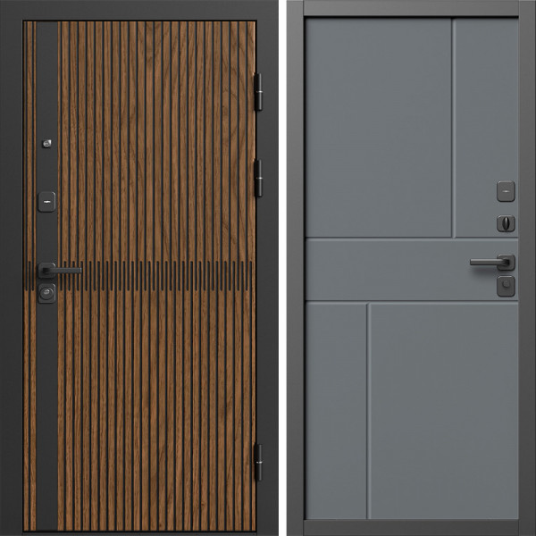 Входная дверь Termo-Door Граунд Дуб - Горизонт Grey софт