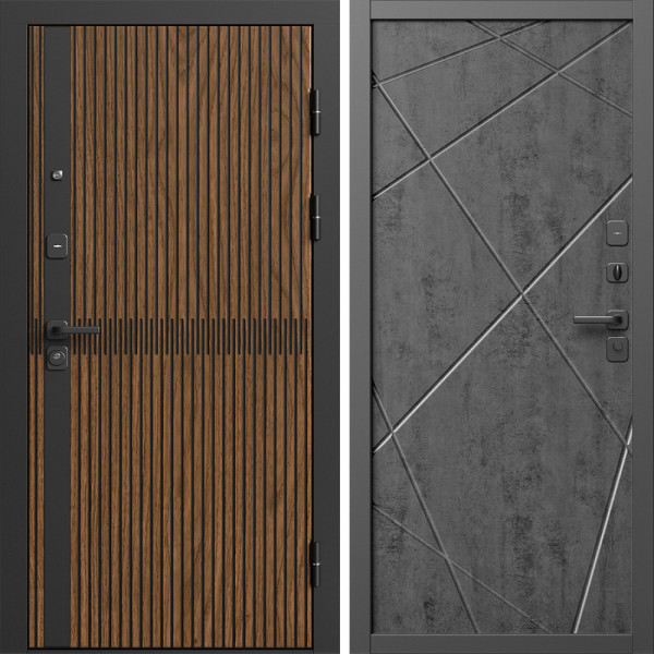 Входная дверь Termo-Door Граунд Дуб - Лучи бетон темный