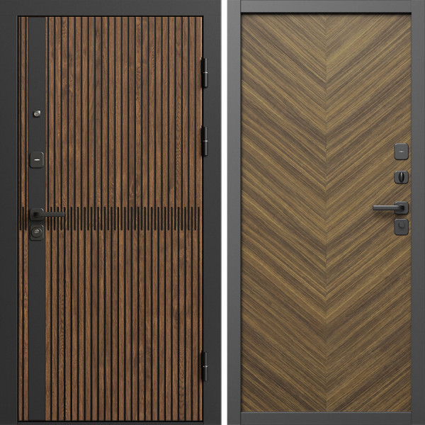Входная дверь Termo-Door Граунд Дуб - Плаза Елочка Орех