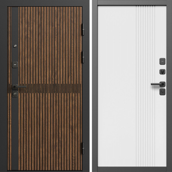 Входная дверь Termo-Door Граунд Дуб - Страйп Белый Софт
