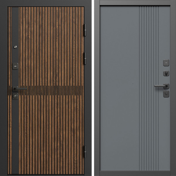 Входная дверь Termo-Door Граунд Дуб - Страйп Грей Софт