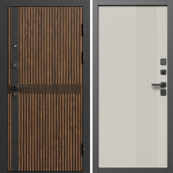 Входная дверь Termo-Door Граунд Дуб - Страйп Слоновая Кость