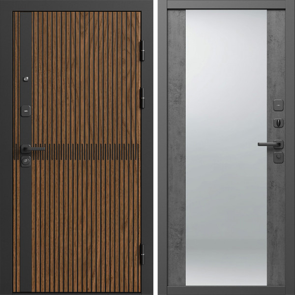 Входная дверь Termo-Door Граунд Дуб - Зеркало бетон темный