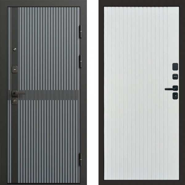 Входная дверь Termo-Door Граунд Грей - Flat Белый софт