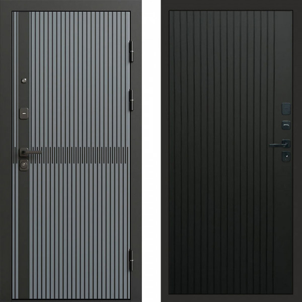 Входная дверь Termo-Door Граунд Грей - Flat Черный кварц
