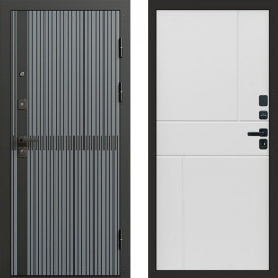 Входная дверь Termo-Door Граунд Грей - Горизонт белый