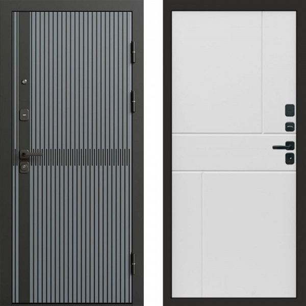 Входная дверь Termo-Door Граунд Грей - Горизонт белый