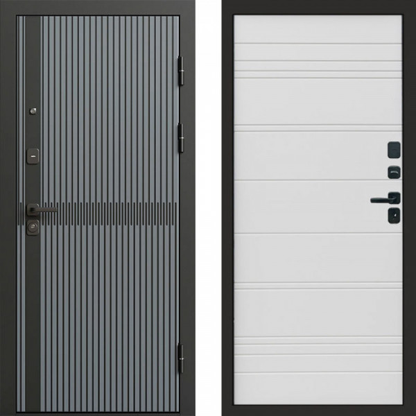 Входная дверь Termo-Door Граунд Грей - Лучи White line