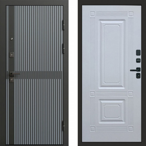 Входная дверь Termo-Door Граунд Грей - Мадрид Белый софт