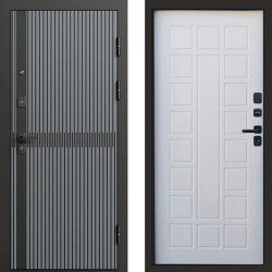 Входная дверь Termo-Door Граунд Грей - Престиж белое дерево