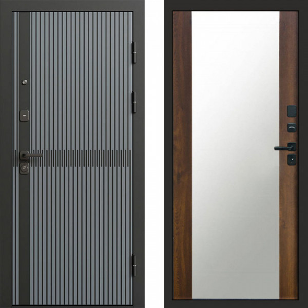 Входная дверь Termo-Door Граунд Грей - Зеркало дуб