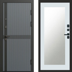 Входная дверь Termo-Door Граунд Грей - Зеркало Триумф Белый софт