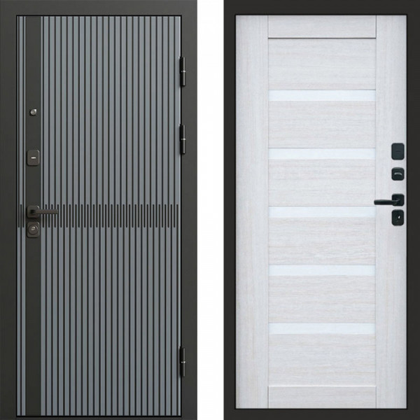 Входная дверь Termo-Door Граунд Грей - Зеркало Триумф Царга лиственница 4500 / 5500