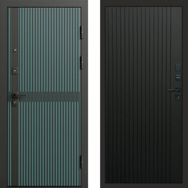 Входная дверь Termo-Door Граунд velutto verde - Flat Черный кварц