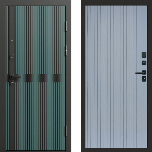 Входная дверь Termo-Door Граунд velutto verde - Flat Grey софт