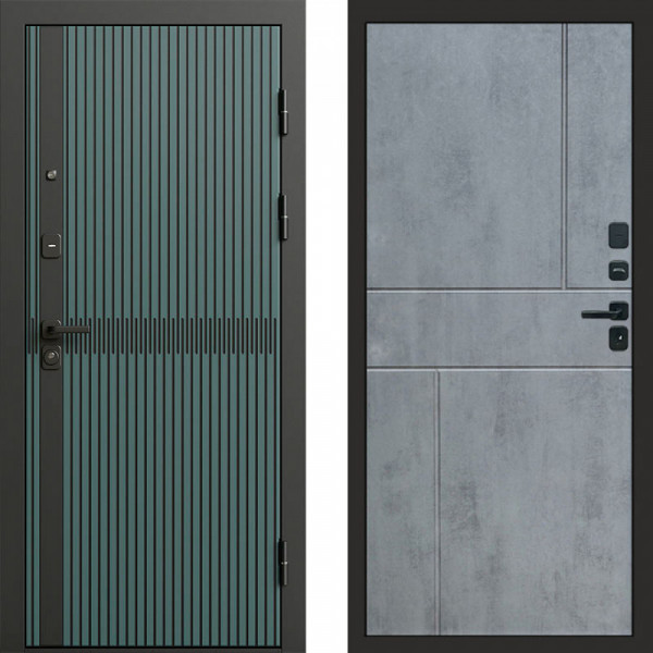 Входная дверь Termo-Door Граунд velutto verde - Горизонт бетон темный