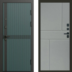 Входная дверь Termo-Door Граунд velutto verde - Горизонт Grey софт