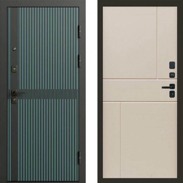 Входная дверь Termo-Door Граунд velutto verde - Горизонт Слоновая кость