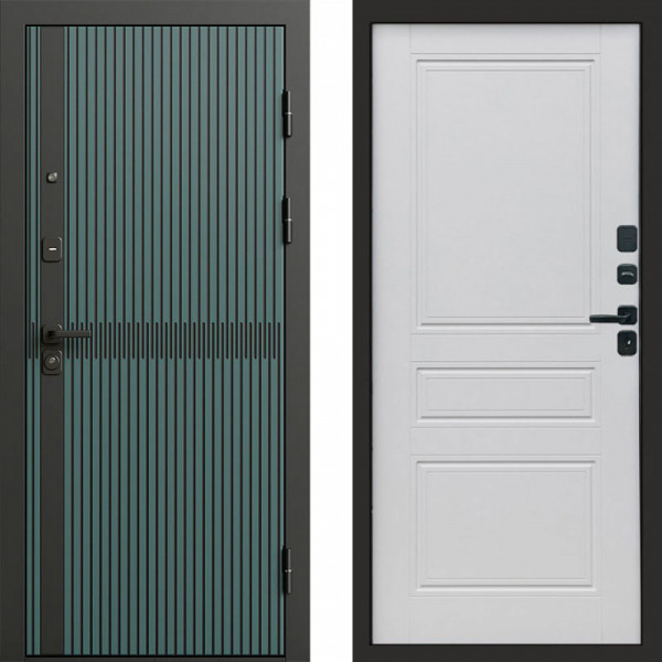 Входная дверь Termo-Door Граунд velutto verde - Классика белый матовый