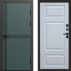 Входная дверь Termo-Door Граунд velutto verde - Лион Белый софт